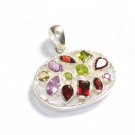 ST207       Mixed Stones Pendant in Sterling Silver