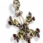 ST213       Cut Stone Mixed Stones Pendant in Sterling Silver