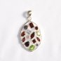 ST239       Cut Stone Mixed Stones Pendant in Sterling Silver