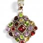ST240       Cut Stone Mixed Stones Pendant in Sterling Silver
