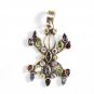 ST252       Cut Stone Mixed Stones Pendant in Sterling Silver