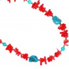 ST560       Coral and Turquoise  Sets in Sterling Silver