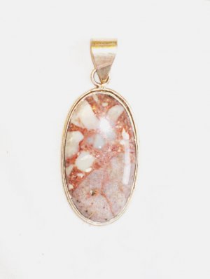 PN068       Moss Agate Pendant in Sterling Silver
