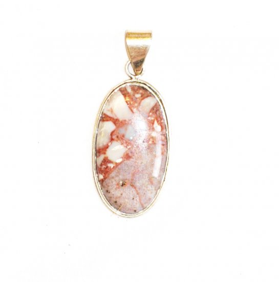 PN075 Moss Agate Pendant in Sterling Silver