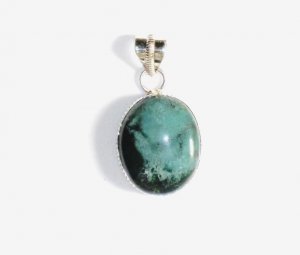 PN173       Moss Agate Pendant in Sterling Silver