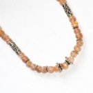 ST084       Pink Agate Necklace in Sterling Silver