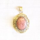 PN418       Pink Agate Pendant in Sterling Silver