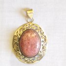 PN432       Pink Agate Pendant in Sterling Silver