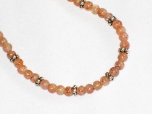 ST653       Pink Opal  Necklace in Sterling Silver