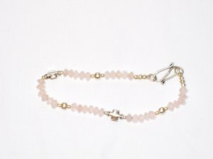 ST179       Rose Quartz Bracelet in Sterling Silver
