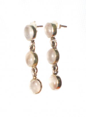ST393       Rose Quartz  Earrings in Sterling Silver