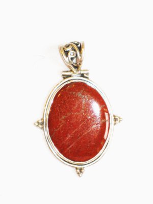 PN059       Jasper Pendant in Sterling Silver