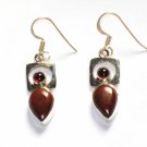 ER053       Red Jasper Earrings in Sterling Silver
