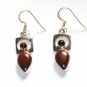 ER053       Red Jasper Earrings in Sterling Silver