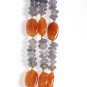 ST001       Purple Jade and Carnelian Bracelet in Sterling Silver