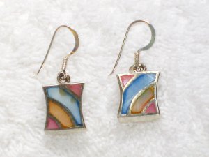 ER079       Mixed Stones Earrings in Sterling Silver