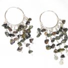 ST383       Mixed Stones  Earrings in Sterling Silver