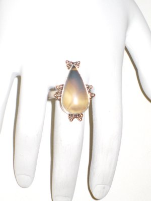 RG042       Chalcedony Ring in Sterling Silver Size 7