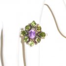 RG008       Peridot and Amethyst Ring in Sterling Silver