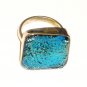 RG004       Dichroic Glass Ring in Sterling Silver, Size 7