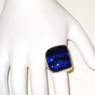 RG011       Dichroic Glass Ring in Sterling Silver, Size 6
