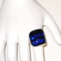 RG011       Dichroic Glass Ring in Sterling Silver, Size 6