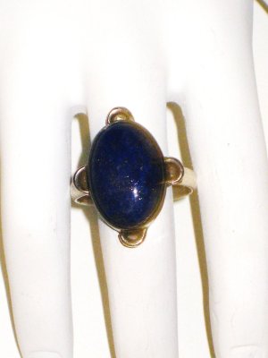 RG019       Lapis Lazuli Ring in Sterling Silver, Size 8