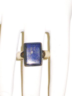 RG035       Lapis Lazuli Ring in Sterling Silver, Size 8