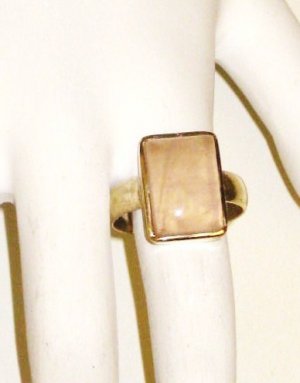 RG030       Rose Quartz Ring in Sterling Silver, Size 8