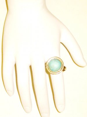 RG029       Turquoise Ring in Sterling Silver, Size 8
