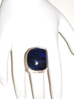 RG056       Dichroic Glass Ring in Sterling Silver