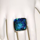 RG059       Dichroic Glass Ring in Sterling Silver