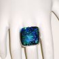 RG059       Dichroic Glass Ring in Sterling Silver