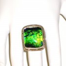 RG060       Dichroic Glass Ring in Sterling Silver, Size 7