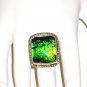 RG060       Dichroic Glass Ring in Sterling Silver, Size 7
