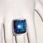RG061       Dichroic Glass Ring in Sterling Silver