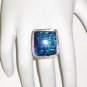 RG061       Dichroic Glass Ring in Sterling Silver