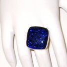 RG062       Dichroic Glass Ring in Sterling Silver