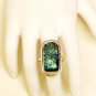 RG063 Dichroic Glass Ring in Sterling Silver