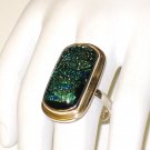 RG063       Dichroic Glass Ring in Sterling Silver