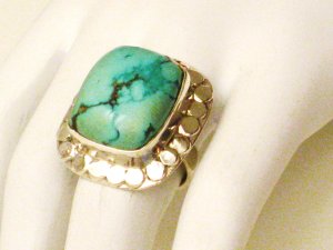 RG104       Turquoise Ring in Sterling Silver, Size 6