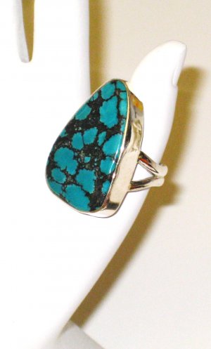 RG101       Turquoise Ring in Sterling Silver, Size 7