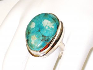 RG103       Turquoise Ring in Sterling Silver, Size 7
