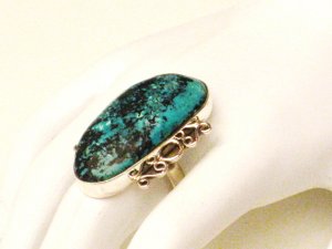 RG106       Turquoise Ring in Sterling Silver, Size 7