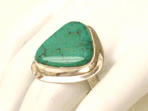 RG107       Turquoise Ring in Sterling Silver, Size 7