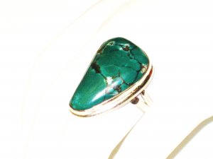 RG108       Turquoise Ring in Sterling Silver, Size 7