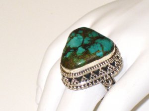 RG113       Turquoise Ring in Sterling Silver, Size 7