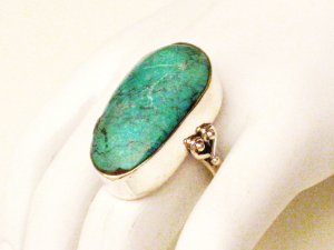 RG115       Turquoise Ring in Sterling Silver, Size 7