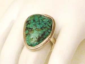 RG124       Turquoise Ring in Sterling Silver, Size 7