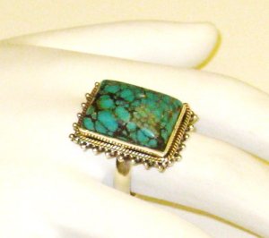 RG135       Turquoise Ring in Sterling Silver, Size 7